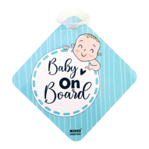 Minku's Baby On Board Laminated Kids Safty Vinyl Windows Car Sticker