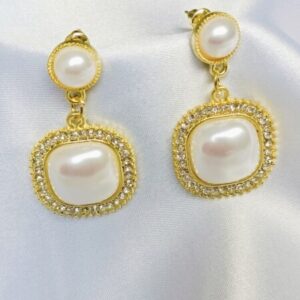 Minku's Gold Plated Women's Earrings Set Fashion Pearl Décor